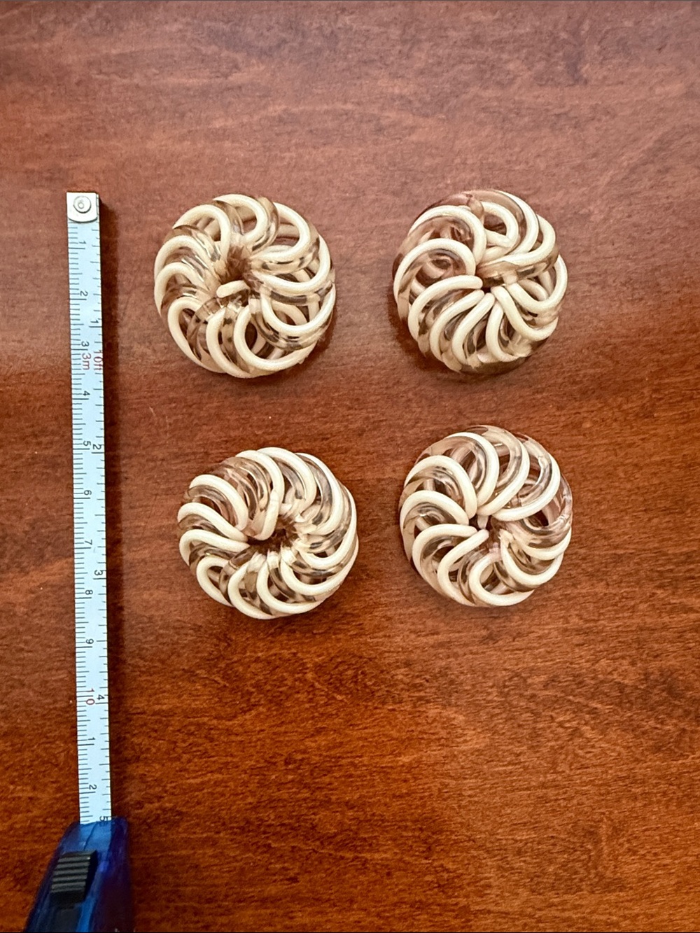 Set of 4 RARE Lucite buttons